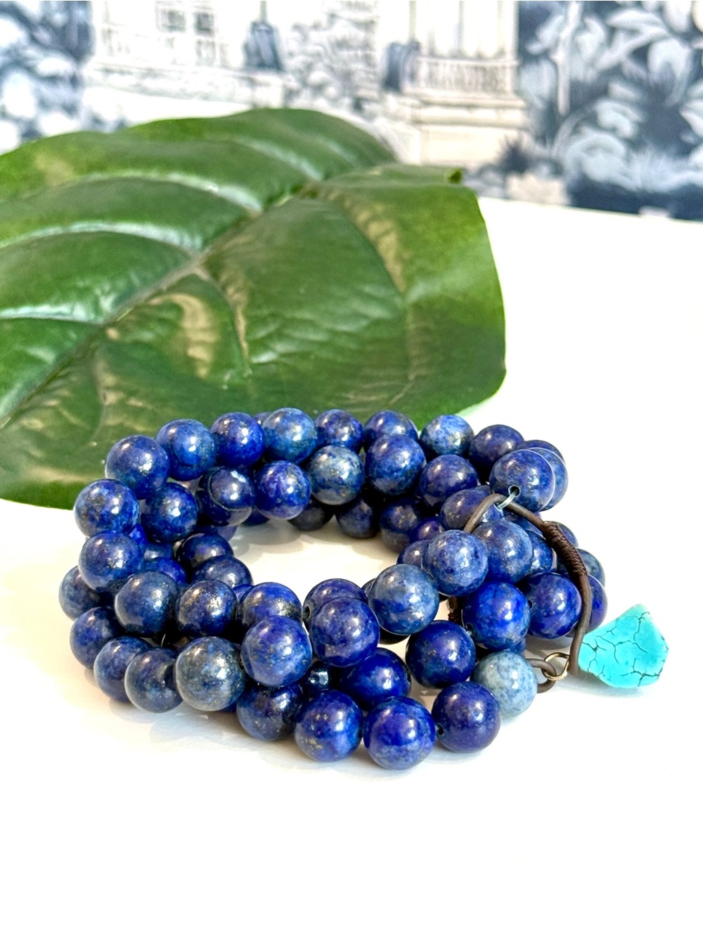 J. Jill Natural Blue Stone Multi Strand Bangle Bracelet Set NEW